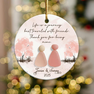 Personalized Sea Glass 2D Effect Print Ornament, Sea Glass Art, Timeless Friendship Keepsake, Friends Gift, Friends Christmas Ornament