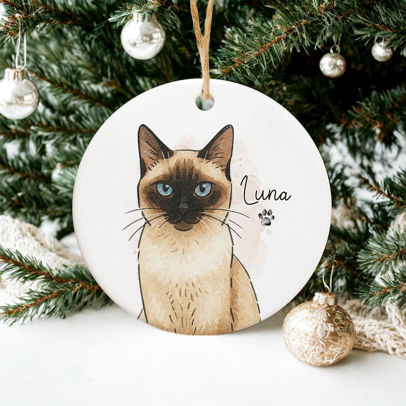Personalized Watercolor Photo Pet Ornament, Custom Pet Portrait Keepsake, Dog Lover Gift, Cat Mom Gift, Memorial Dog Gift, Loss of Pet