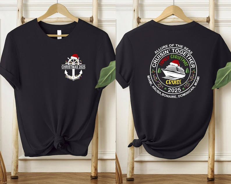 Custom Family Christmas Cruise 2025 Shirt: Xmas Crew Tee, Christmas Cruising T-shirt