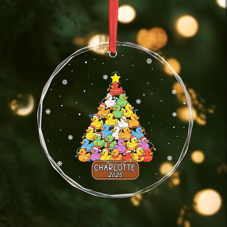 Personalize Christmas Duck Ornament, Rubber Duck Christmas Tree Ornament,  Cute Duck Ornament 2025, Christmas Tree Hanging Decor