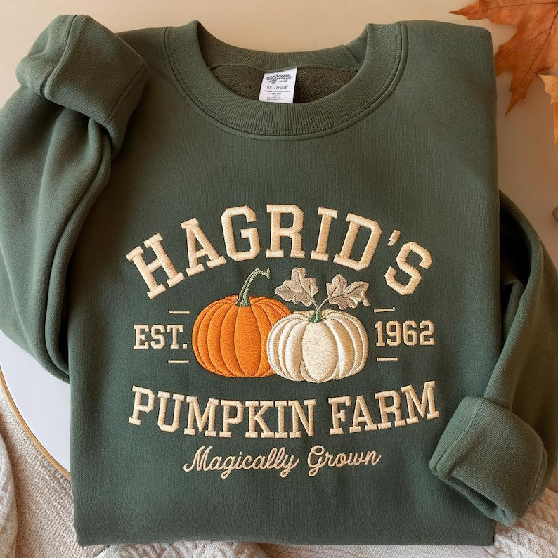 Hagrid Pumpkin Embroidered Sweatshirt, Fall Wizard Sweatshirt, Fall Sweater, Cozy Autumn Shirt, Halloween Pumpkin Patch, Magical Farm Shirt il_794xN.7230506711_704x_3943d302-821a-4e39-8db5-ec6d6b27d417.jpg