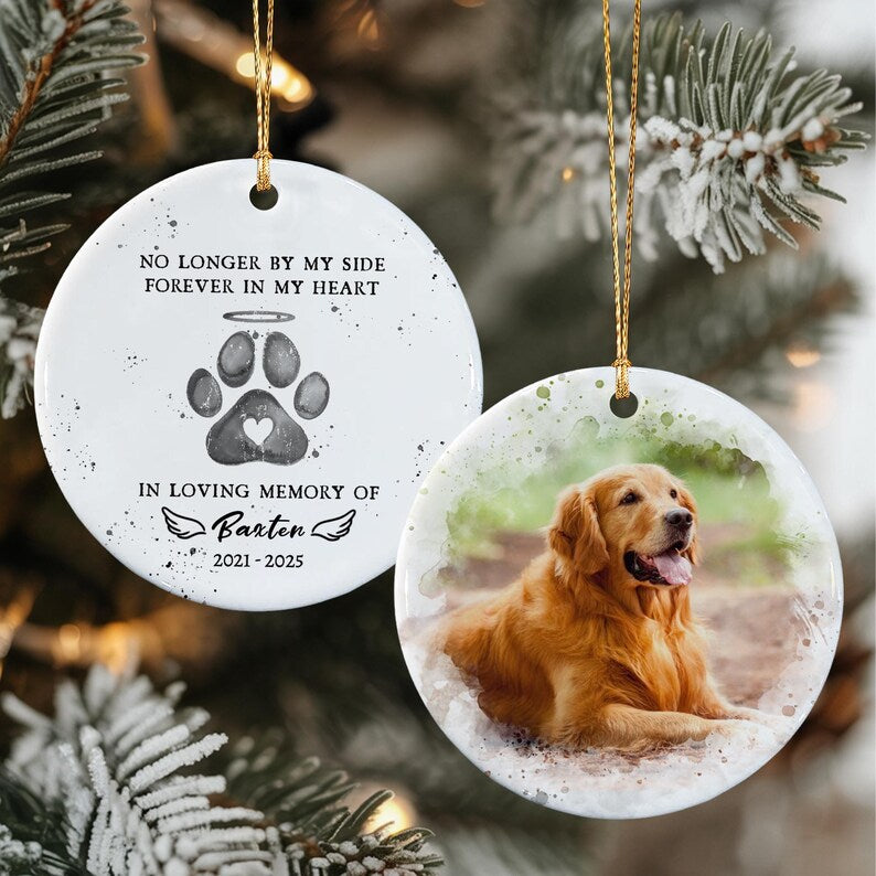 Personalized Dog Christmas Memorial Ornament 2025, Dog Memorial Photo, Loss Of Dog Ornament, In Loving Memory Of Pet, Remembrance Ornament