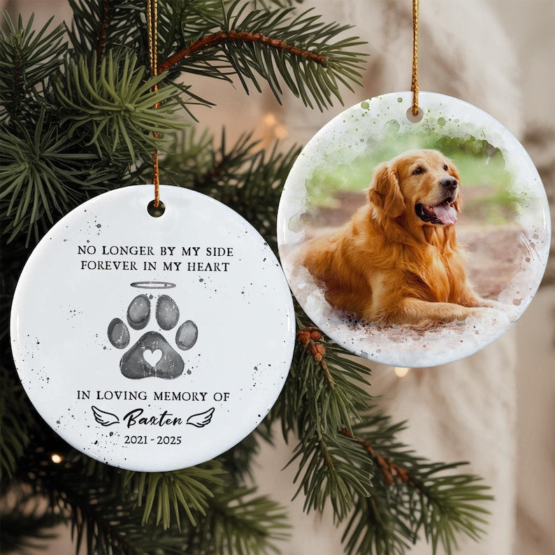 Personalized Dog Christmas Memorial Ornament 2025, Dog Memorial Photo, Loss Of Dog Ornament, In Loving Memory Of Pet, Remembrance Ornament