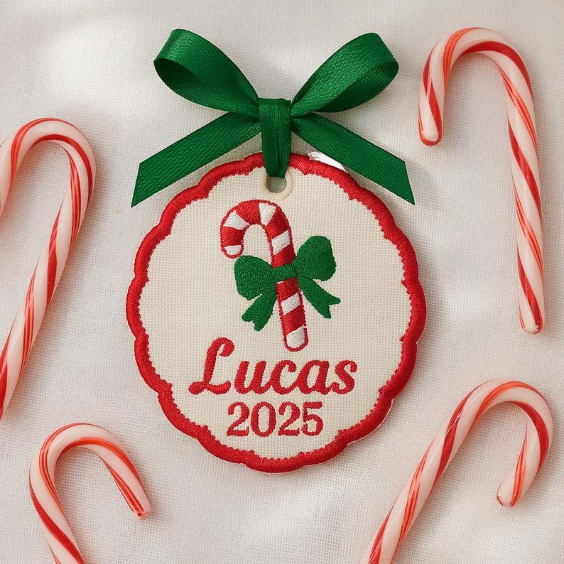 Personalized Embroidered Christmas Ornament: Handmade Keepsake