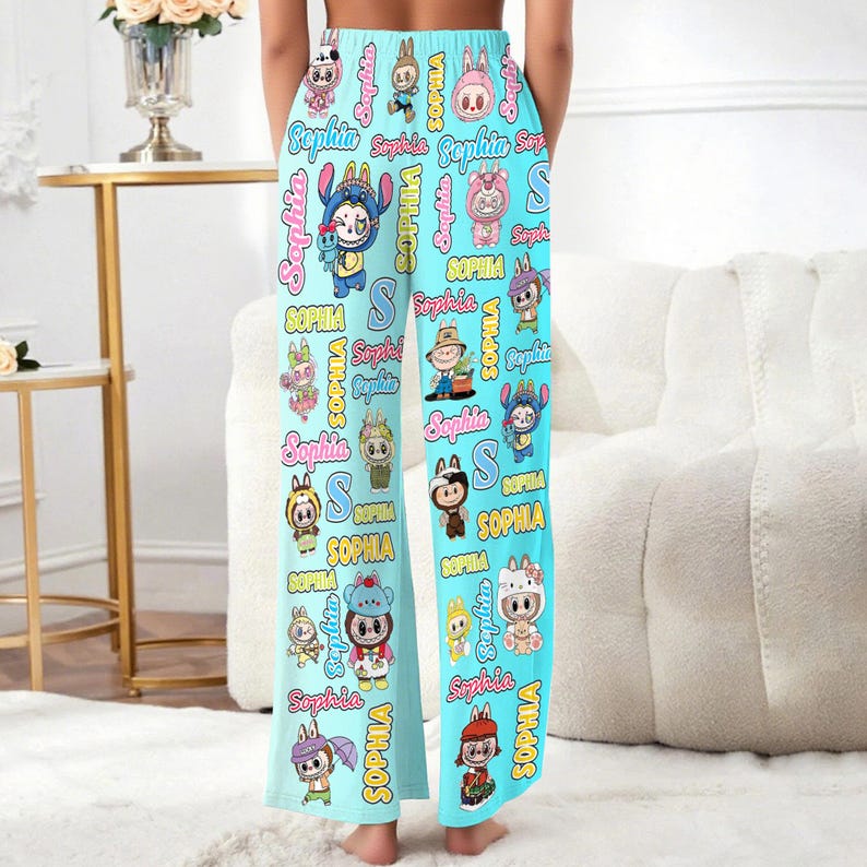 Custom Photo&Name Pajamas Pants: Personalized Monester Pajamas Bottom, Xmas Gift