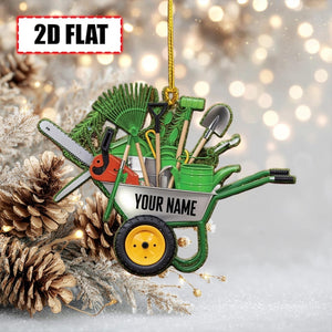 Personalized Gardening Wheelbarrow Christmas Ornament 2025 | Tree Hanging Decor Gift for Gardeners, Lawn Care Lovers & Green Thumb Holiday