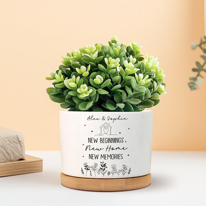New Home Gift Plant Pot, New Home Flower Vase, Housewarming Gift Idea for Couples, Moving In Gift for Friends, New Home Christmas Ornament