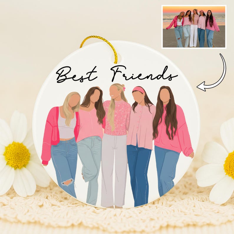 Personalized Besties Photo Ornament: Best Friend Christmas Gift