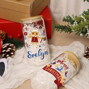 Personalized Christmas Tumblers| Custom Glass Coffee cup| Little Christmas Tree Snack Cup| Gift for Her| Christmas Gift| Sprinkle Cookie Cup