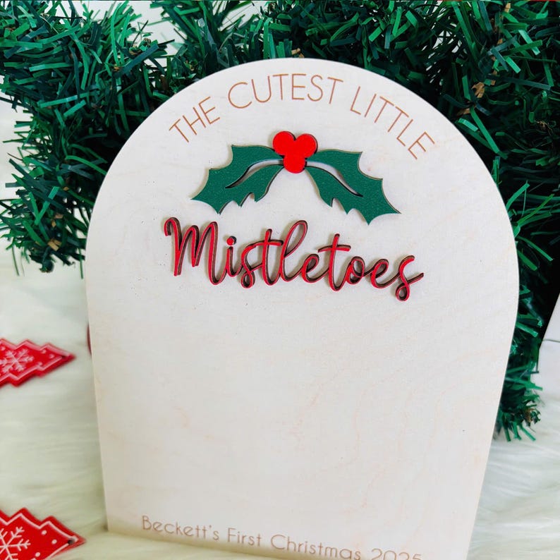 Personalized Baby s First Christmas DIY Footprint Sign, Custom Newborn Handprint Art, Baby Shower Gift, Holiday Memory Board