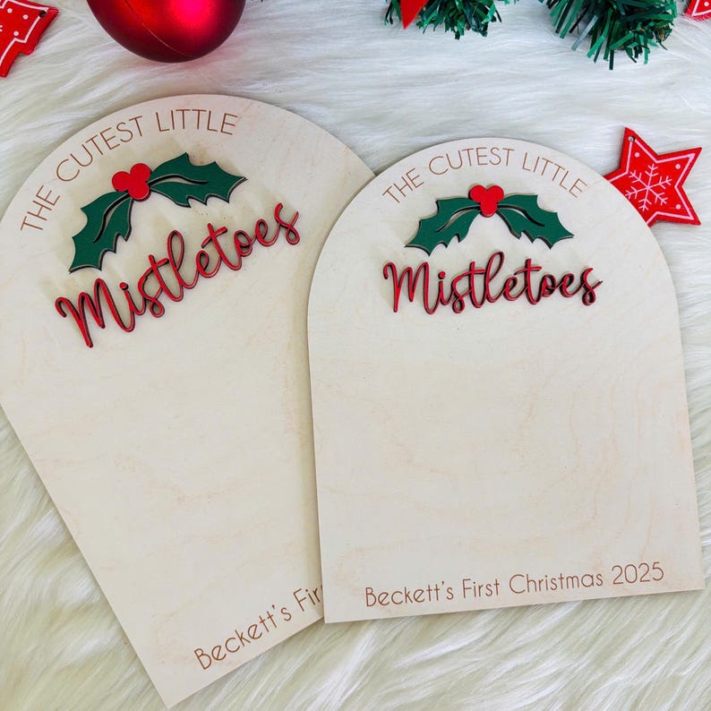 Personalized Baby s First Christmas DIY Footprint Sign, Custom Newborn Handprint Art, Baby Shower Gift, Holiday Memory Board