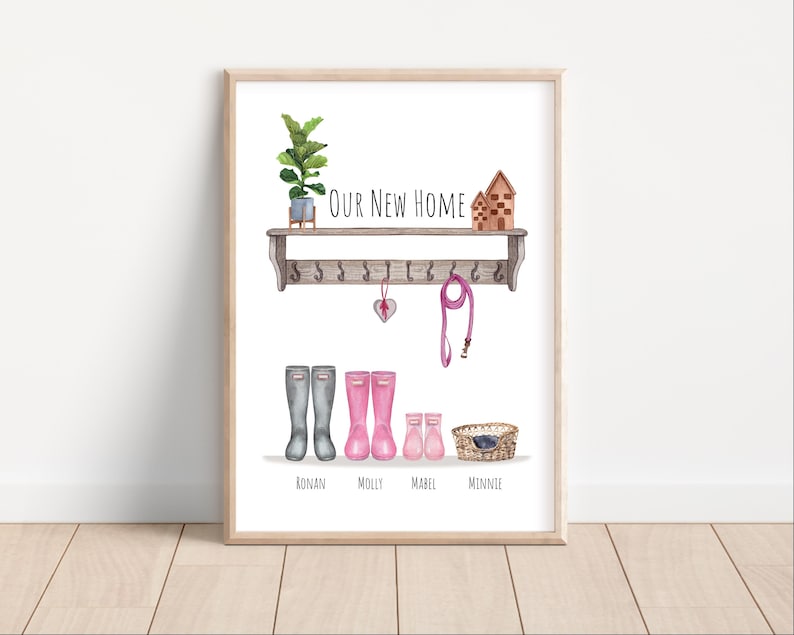 Custom New Home Welly Boot Print | Personalised Gift Mother s Day gift