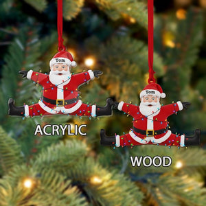 Funny Personalized Santa Ornament with Lights Custom Name Christmas Tree Decoration