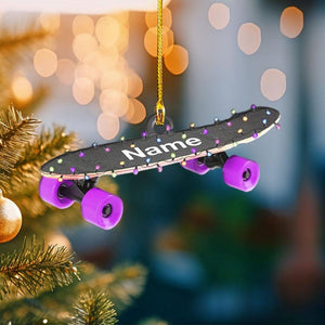 Personalized Skateboard 2D Flat Ornament, Skateboard Decor Ornaments for Christmas Tree, Skateboards Decorations, Skateboarding Ornament