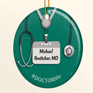 Nurse Scrub Ornament, Nurse Personalized Ornament, Nurse Custom Keepsake, Nurse Ceramic Ornament, Nursing Student Gift, Nurse Graduation