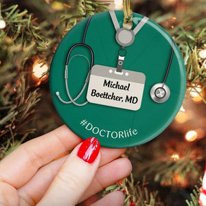 Nurse Scrub Ornament, Nurse Personalized Ornament, Nurse Custom Keepsake, Nurse Ceramic Ornament, Nursing Student Gift, Nurse Graduation