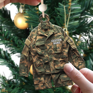 Custom Soldier Ornament, Personalized Military Uniform Acrylic Christmas Tree Decoration, Unique Holiday Gift For Service Members