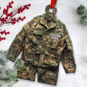Custom Soldier Ornament, Personalized Military Uniform Acrylic Christmas Tree Decoration, Unique Holiday Gift For Service Members