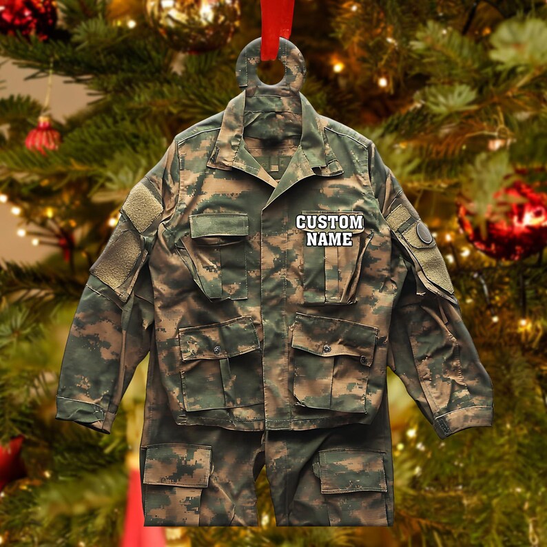 Custom Soldier Ornament, Personalized Military Uniform Acrylic Christmas Tree Decoration, Unique Holiday Gift For Service Members
