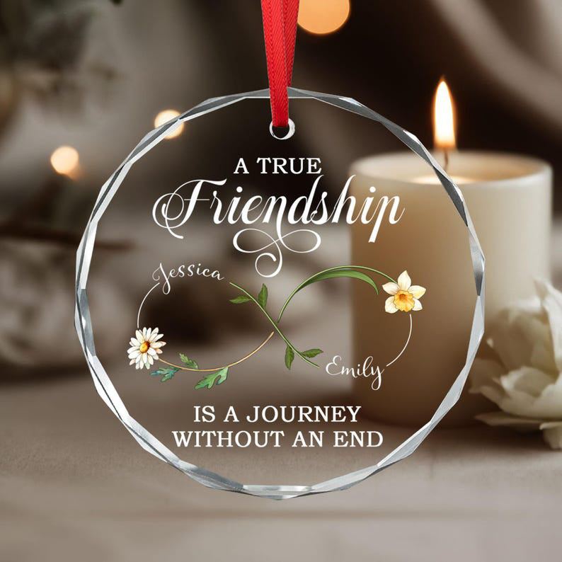 Personalized Best Friend Ornament, Birth Flower Gift For Group Friends, Friendship Gift, Christmas Gift For Soul Sister Friends Ornaments