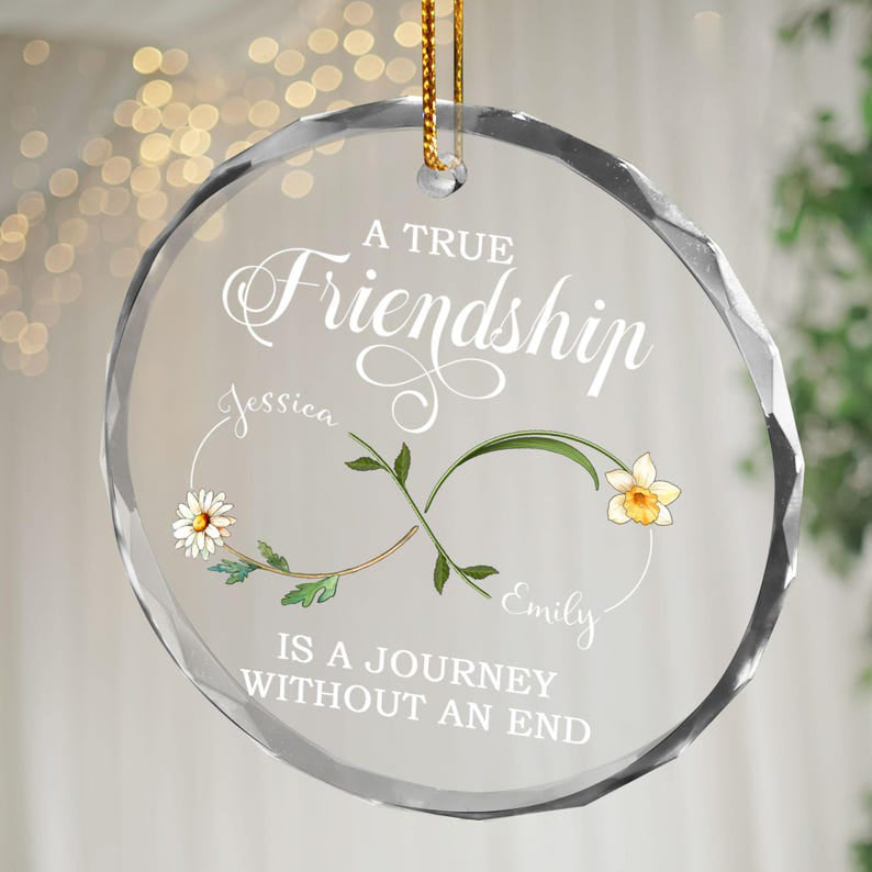 Personalized Best Friend Ornament, Birth Flower Gift For Group Friends, Friendship Gift, Christmas Gift For Soul Sister Friends Ornaments