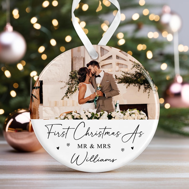 Personalised 1st Christmas as Mr and Mrs Bauble | First Christmas as Mr and Mrs Bauble, 1st Christmas Married Decoration, Newlywed Bauble