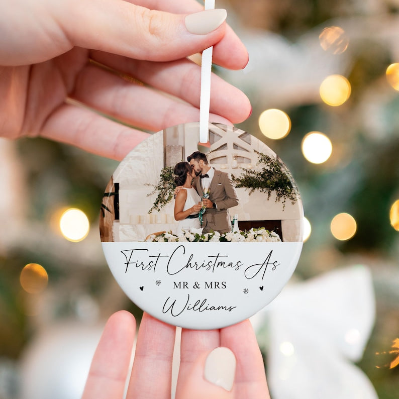 Personalised 1st Christmas as Mr and Mrs Bauble | First Christmas as Mr and Mrs Bauble, 1st Christmas Married Decoration, Newlywed Bauble