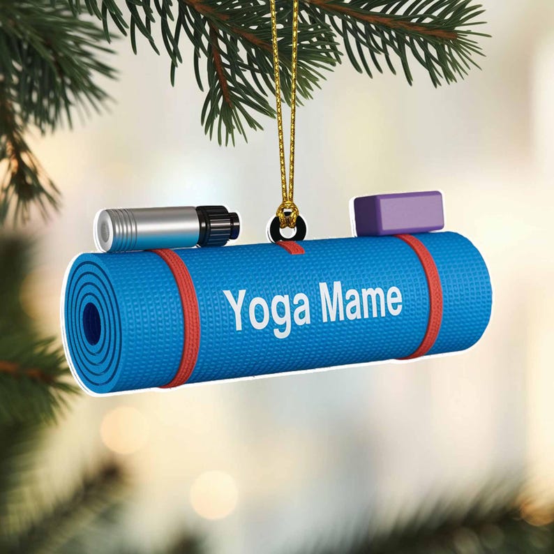 Yoga Mat Ornament 2025 | Personalized Christmas Ornament for Yoga Lovers, Meditation & Fitness Enthusiasts Custom Acrylic Keepsake Gift