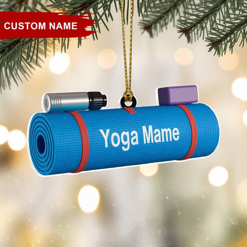 Yoga Mat Ornament 2025 | Personalized Christmas Ornament for Yoga Lovers, Meditation & Fitness Enthusiasts Custom Acrylic Keepsake Gift