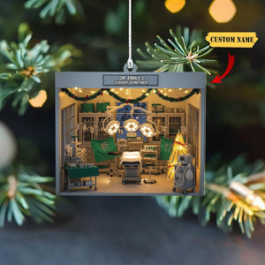 Personalized Surgery Department Acrylic Ornament, Custom Name Christmas Ornament for Surgeons, Doctors, Nurses, Medical Staff, Holiday Gift