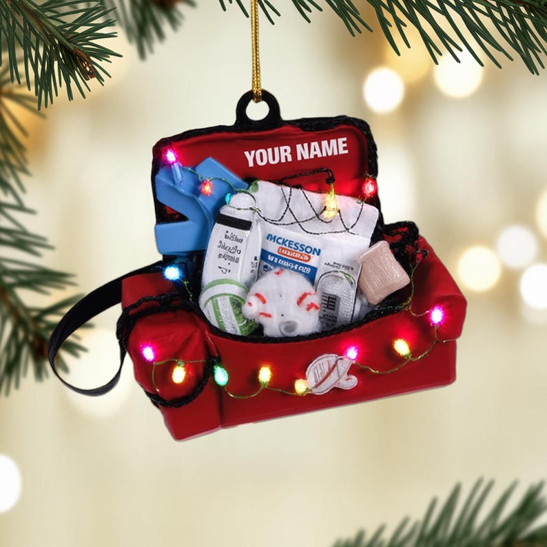 Personalized Sports Medicine Kit Christmas Ornament 2025, Tree Hanging Decor, Gift for Athletic Trainers, Coaches, and Medical Staff