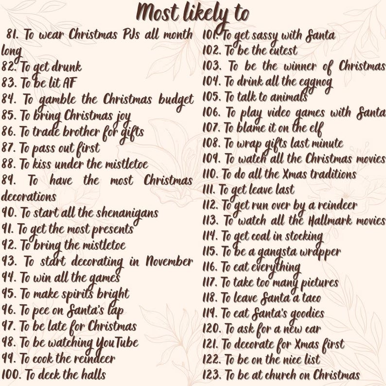 Most likely to, Custom Ugly Christmas Shirt, Personalized Ugly Christmas tee, Family Matching Christmas Tshirt, christmas party tee