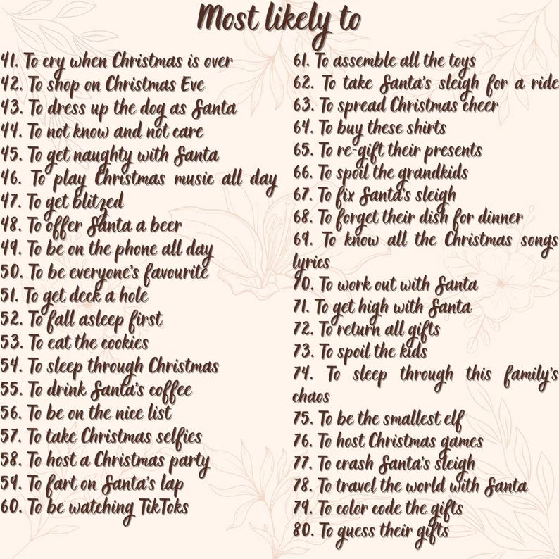 Most likely to, Custom Ugly Christmas Shirt, Personalized Ugly Christmas tee, Family Matching Christmas Tshirt, christmas party tee