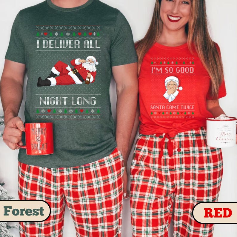 Funny Couples Christmas Pajamas, Couples Holiday Shirt, Xmas Party Couple Tee, Newlywed Christmas Shirts, Matching Xmas Shirt, Couple Gift