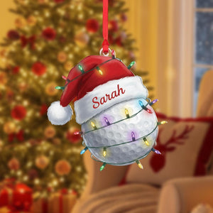 Personalized Golf Ball Christmas Ornament: Acrylic Golfer Gift