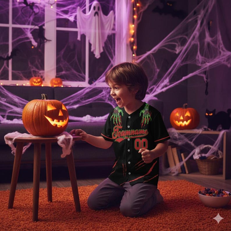 Custom Horor Halloween Baseball Jersey, Personalized Name Number Creepy Halloween Jersey, Baseball Uniform, Creepy Halloween Jerseys