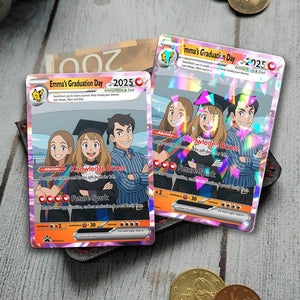 Personalized Pokelove Graduation Card, Custom Anime Photo Card, Graduation Gift, Gift for Him, Gift for Her, Custom Card for Student