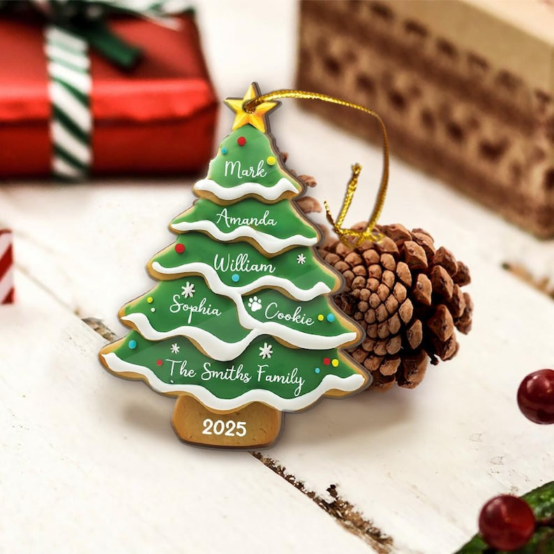 Personalized Family Christmas Ornament, Custom Family Tree Ornament, Family Name Ornament, Family Christmas Gift, Christmas Ornament 2025