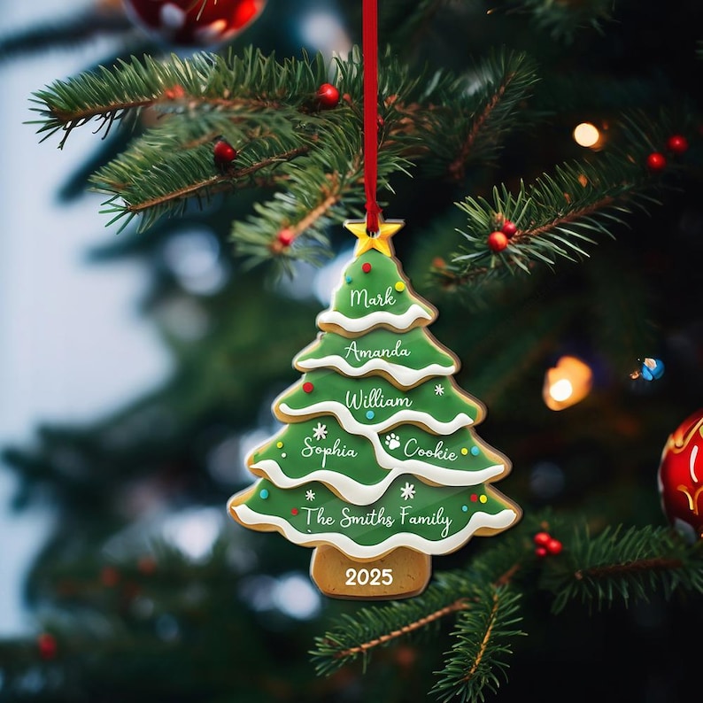 Personalized Family Christmas Ornament, Custom Family Tree Ornament, Family Name Ornament, Family Christmas Gift, Christmas Ornament 2025