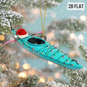 Personalized Kayak Christmas Acrylic Ornament, Custom Canoe Ornament, Outdoor Adventure Holiday Decor, Gift for Kayak Lovers