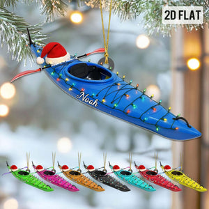 Personalized Kayak Christmas Acrylic Ornament, Custom Canoe Ornament, Outdoor Adventure Holiday Decor, Gift for Kayak Lovers