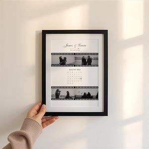 Personalised Couples Anniversary Gift, Custom Photo Print with Calendar, Personalised Christmas Gift, Couple Wall Art, Film Style Gift (No Frame)
