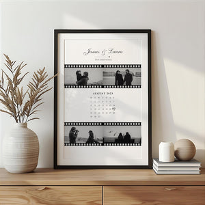 Personalised Couples Anniversary Gift, Custom Photo Print with Calendar, Personalised Christmas Gift, Couple Wall Art, Film Style Gift (No Frame)