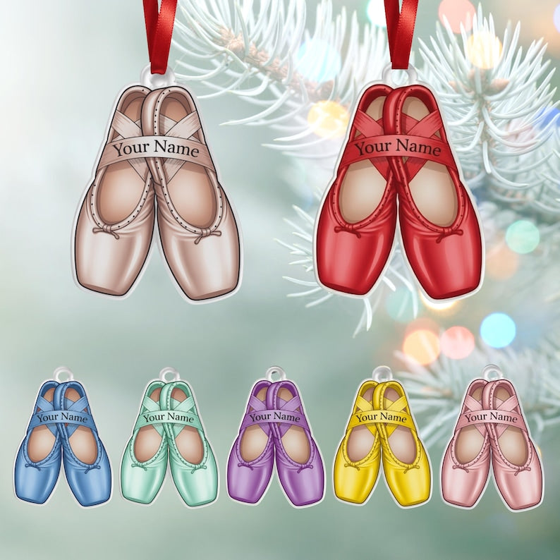 Personalized Ballerina Ornament: Acrylic Christmas Tree Decor or Dance Recital Gift; Little Girl Dancer Ornament Ballet Shoes Christmas Ornament 2025, Ballet Dancer Ornament Tree Hanger, Gift for Ba