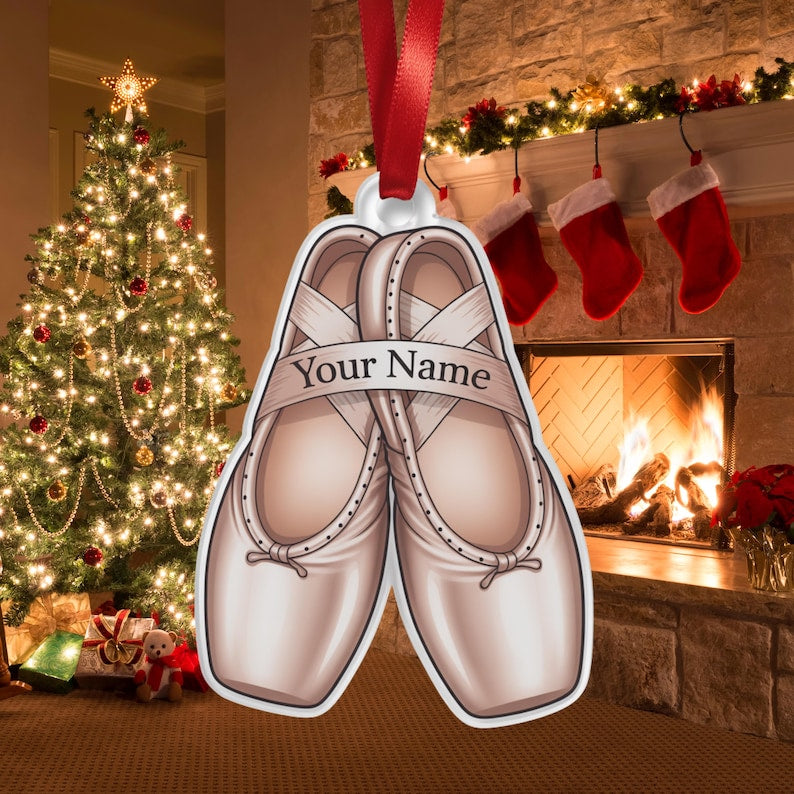 Personalized Ballerina Ornament: Acrylic Christmas Tree Decor or Dance Recital Gift; Little Girl Dancer Ornament Ballet Shoes Christmas Ornament 2025, Ballet Dancer Ornament Tree Hanger, Gift for Ba