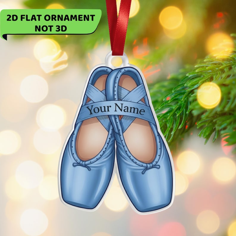 Personalized Ballerina Ornament: Acrylic Christmas Tree Decor or Dance Recital Gift; Little Girl Dancer Ornament Ballet Shoes Christmas Ornament 2025, Ballet Dancer Ornament Tree Hanger, Gift for Ba
