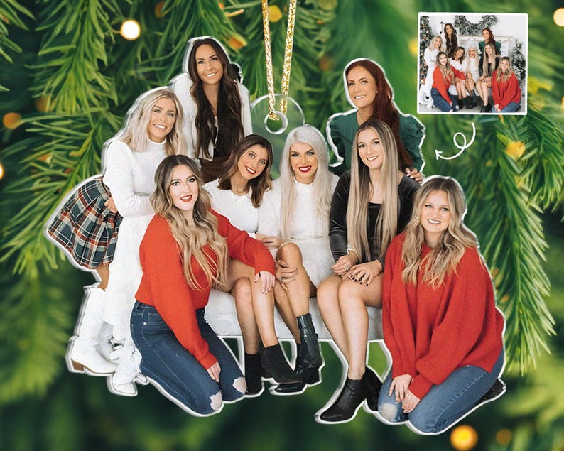 Acrylic Custom Photo Ornament: Friendship Keepsake, Best Friend Christmas Gift