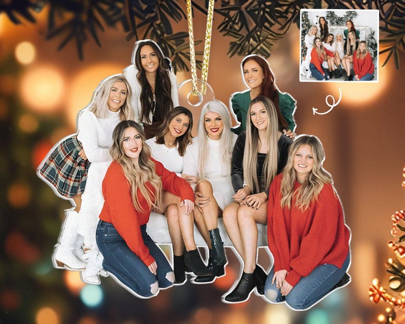 Acrylic Custom Photo Ornament: Friendship Keepsake, Best Friend Christmas Gift