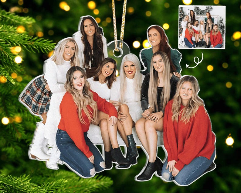 Acrylic Custom Photo Ornament: Friendship Keepsake, Best Friend Christmas Gift