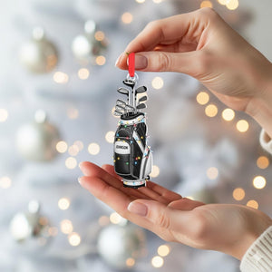 Personalized Golf Bag Christmas Ornament Custom Name Golfer Gift with Clubs